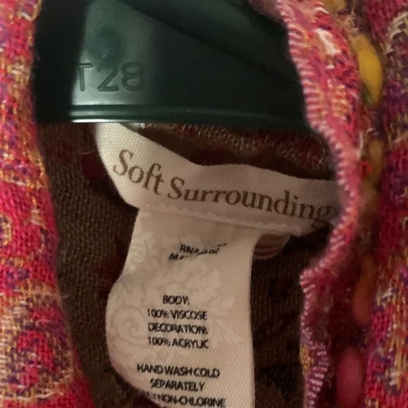 Soft Surroundings Multicolor Patterned Vest With Fringe - Picture 7 of 9